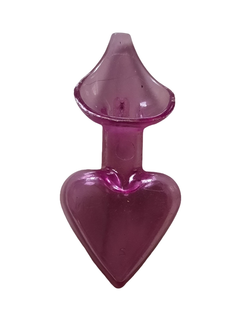 Purple Lucite Heart Aqua Brooch Pin - Picture 1 of 3